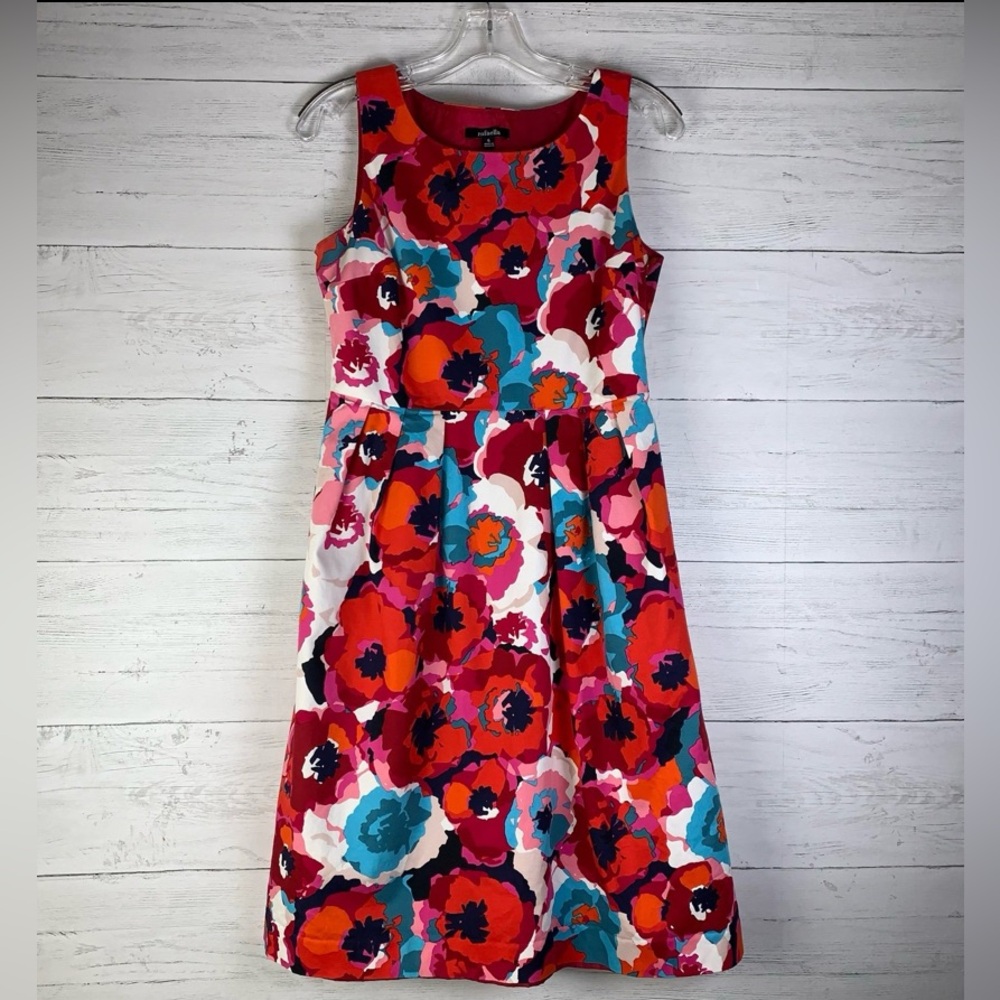 Rafaella womens Red Multi Floral Color Size 6 Summer Dress with Lining
